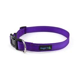 Waggin Tails Classic Reflective Dog Collar (Large, Vibrant Purple)