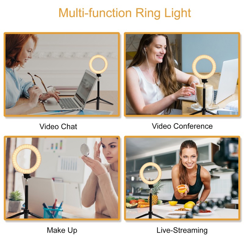 6 Inch Ring Light Dimmable LED Fill Light with Stand