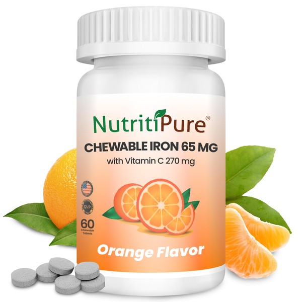 NutritiPure Chewable Iron 65 mg with Vitamin C 270 mg