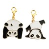 2pcs in Set Panda Clip on Charm for Diy Neckalce
