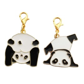 2pcs in Set Panda Clip on Charm for Diy Neckalce Bracelet, Bags Zipper Pull, Shoes Charm, Cute Jewelry Accessories Mismatched