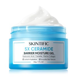 SKINTIFIC Crema Facial 5X Ceramidas - Reparación de Barrera Cutánea, Hidratante Sin Aceite para Piel Seca y Grasa, con Ácido Hialurónico y Centella Asiática, No Comedogénica, 30g