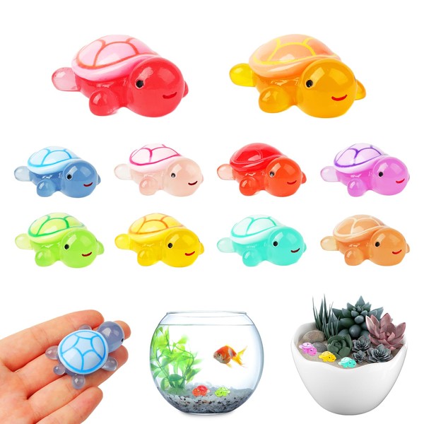 DONGFENGLION Pack of 10 Mini Turtle Night Light Tortoise, Luminous
