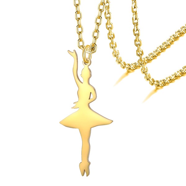 VASSAGO Little Girls Necklace Ballerina Ballet Pendant Dance Recital Gifts