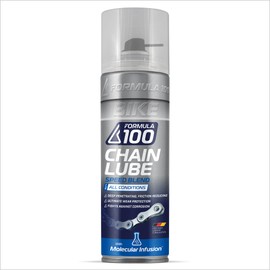 Formula 100 All Conditions Bike Chain Lube – All-Weather Lubricant Bicycles & Electric Bikes – Protects Against Wear, Reduces Friction, Fights Corrosion – 300ml Aerosol (10.14 oz)