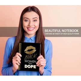 Knibeo Black Girl Journal Notebook - Black Girl Journals for Women, 5.5×8.3 Spiral Bound Notebook Spiral Bound with 164 Pages, Notebooks for Women