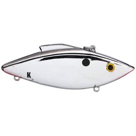 Bill Lewis Lures Lifelike Knock-N Trap 1/2 OZ. Lipless Crankbait Fishing Wobble Lure with Mustad Triple Grip Hooks, Chrome Black Back