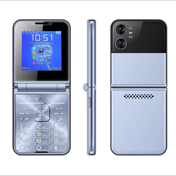 2G Folding Phone, 2.6 Inch Folding Mobile Phone for Seniors,