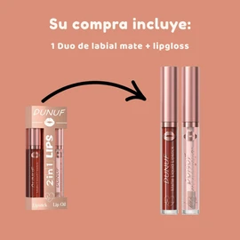 Duo Labial Mate y Gloss Larga Duración, Alta Pigmentación, Acabado Profesional, No Transfiere, Hidratante, Color Intenso Todo el Día, Compacto y Portátil para Uso Diario o Eventos (No. 03)
