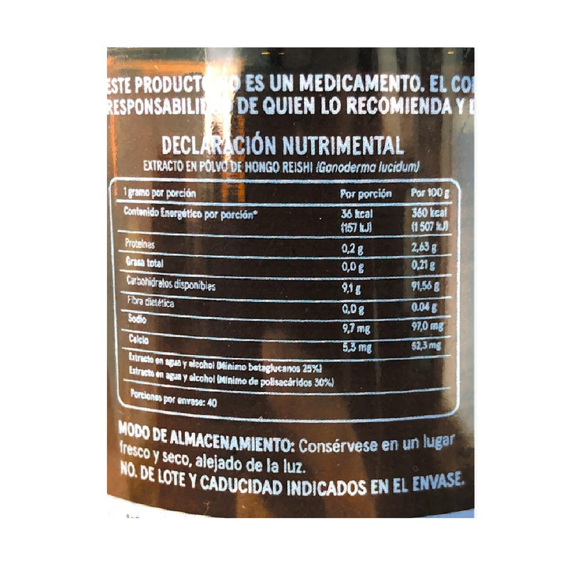 Commons Hongo Reishi en polvo, Suplemento Alimenticio, 50g