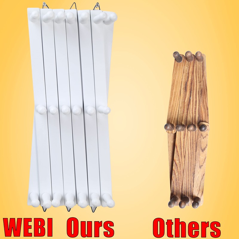 WEBI Accordion Wall Hanger,Wooden Expandable Coat Rack Wall Mounted,Accordion Hat