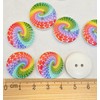 MajorCrafts® 24pcs 20mm Rainbow Swirl Pattern 2 Holes Round Wooden