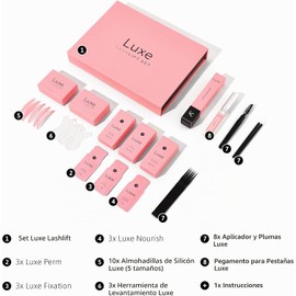 Luxe Cosmetics-Kit de levantamiento de pestañas-Nueva versión con almohadillas para orejas,fácil de aplicar y acabado duradero-Resultados profesionales hasta 8 semanas desde casa-Cosméticos de lujo
