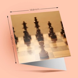 1 x Greeting Card Chess Board Game - Blank Birthday Celebration Anniversary #8882