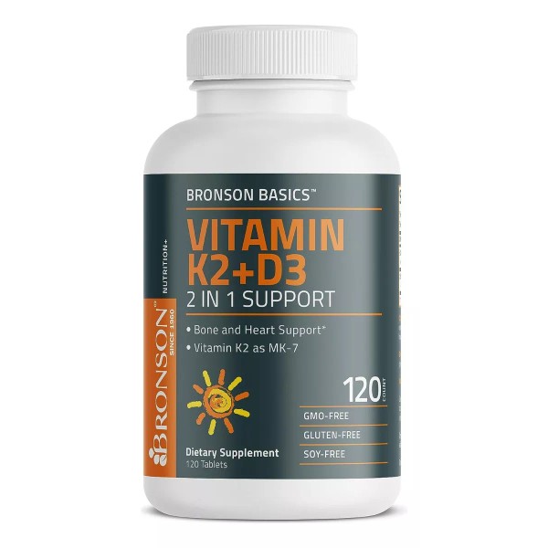 Bronson Vitamina K2 (mk7) + D3 120capsulas Bronson Hecho En Usa