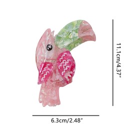 Funny Toucan Bird Hair Clip,Acetate Claw Clips,Hair Clips for Women,Pink