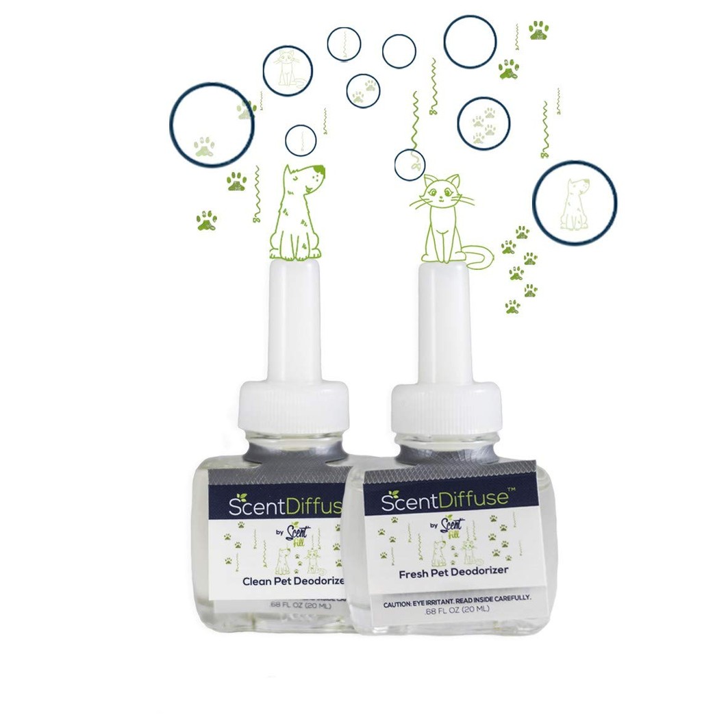 New - (2 Pack) ScentDiffuse™ Plug in Deodorizer and Malodor Remover fits Air Wick (Clean Air Pet Deodorizer)
