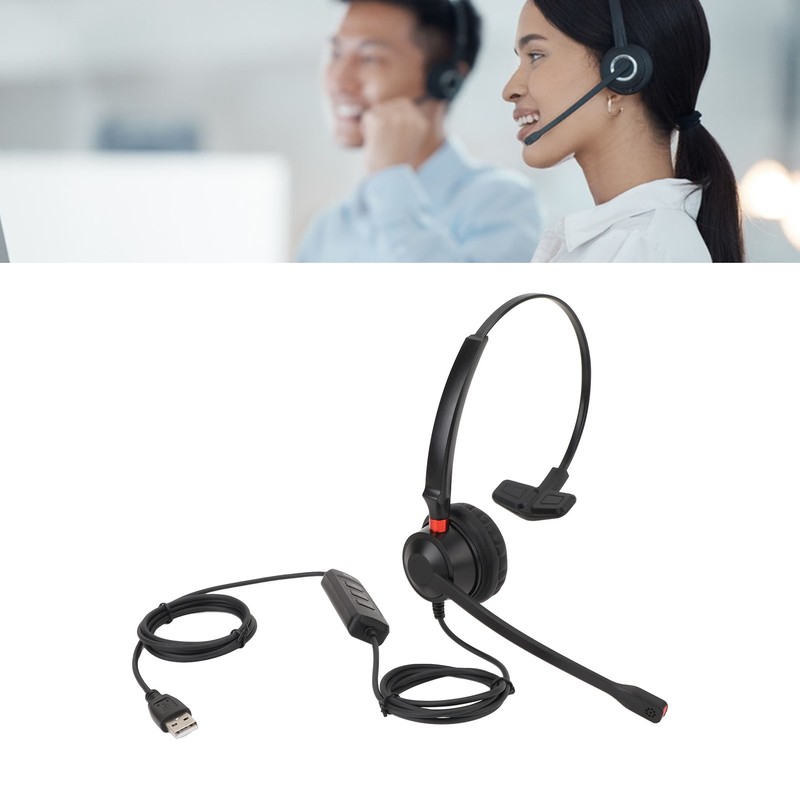 Telephone Headset Noise Canceling Comfortable Versatile Single Ear PC Headphone