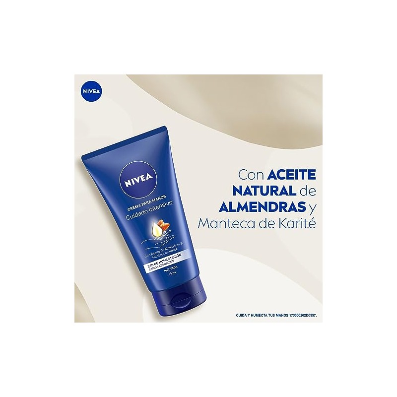 NIVEA Crema Para Manos Piel Seca con Aceite de Almendras,