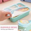 NAJIESUN Snack Box, 4-Pack Lunch Box with Spoon Fork, 5