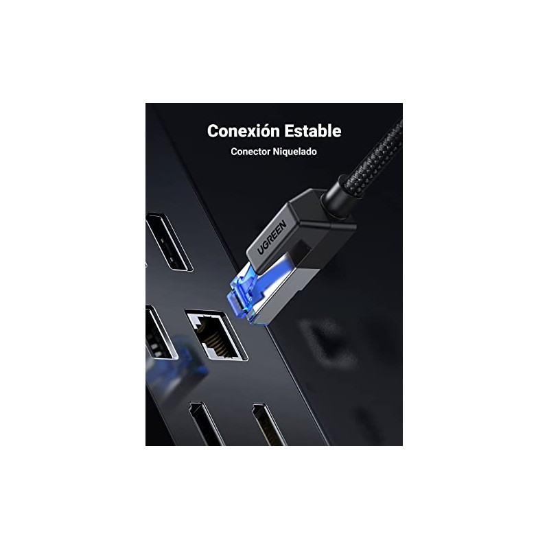 UGREEN Cable Ethernet Cat 8 de 2 m, trenzado de
