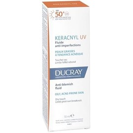 DUCRAY, Keracnyl UV Protector Solar Fluido, FPS 50, Anti-imperfecciones, Control de Brillo y Prevención de Rebote, 50ml