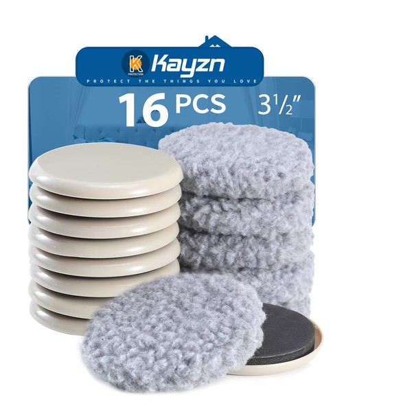Kayzn Furniture Sliders Multi-Surface 2-in-1 Reusable Sliders for Carpet &