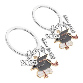 BESPORTBLE 2pcs 2025 Bachelor's Cap Pendant 2025 Graduation 2025 Grad Key Chains Cute Keychains Alloy