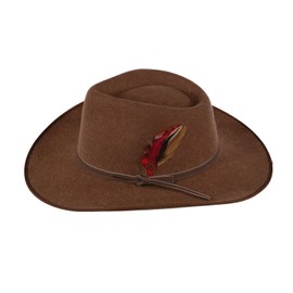 Outback Trading Men's Cooper River UPF 50 Water-Resistant Australian Wool Western Cowboy Hat, Heather Cognac, Small