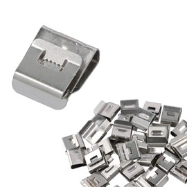 Pack of 30 Photovoltaic Cable Clips, Stainless Steel Solar Panel Cable Clamps, Outdoor Screw-On Wire Clamps for Cable Management, Ideal for Electric Cables and Trailers