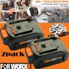 For worx (2pack) For WORX MAX Extend Lithium Battery 20