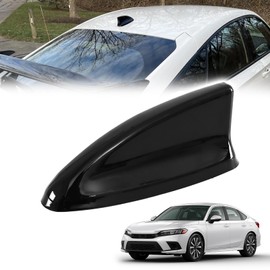 AMSPRAC for 11th Gen Civic Antenna Topper,Car Roof Shark Fin Antenna Cover Cap Shell Trim for Honda Civic 11th Generation 2022 2023 2024,Exterior Decor Topper Antenna Aerial Cap Trim,Black