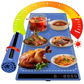 XynkoreX Food Warming Mat, 5 Hours Timer Rollable Versatile Child Lock and Safe Protection Food Warmer Electric Heating Trays Perfect for Gatherings Parties