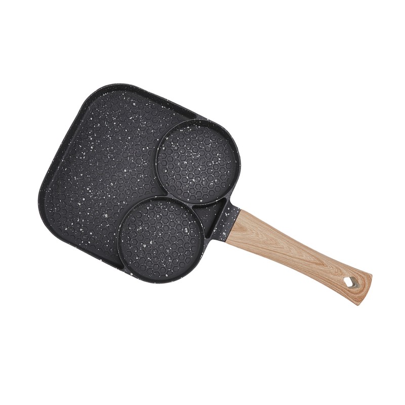 3 in 1 Breakfast Pan Prevents Stick Heat Resistant Divided