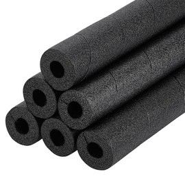 BENECREAT 8Pcs 15.83 Inch Insulation Foam Tube, 1.78 Inch Black Multi-Purpose Snake Pipe Pool Noodles Foam for Gaps and Joints Backing Concrete Filler