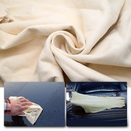 Car Drying Chamois, Maso 23.6"x35.4" Large Natural Leather Car Cleaning Cloth Towel Washing Pack of 1