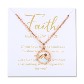 XULAVA Mustard Seed Necklace for Women Christian Gifts,Move Mountains Shell Necklaces Mothers Valentines Day Gifts Christian Faith Jewelry for Women (rose gol)