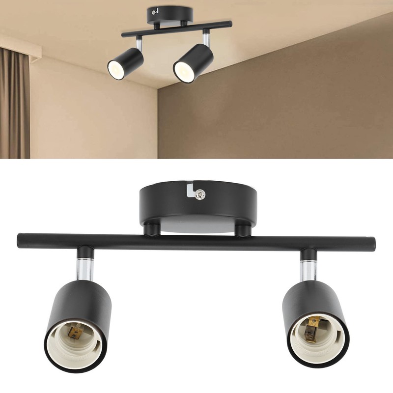 Flush Mount Ceiling Track Light Holder 2 Light Rotating Adjustable