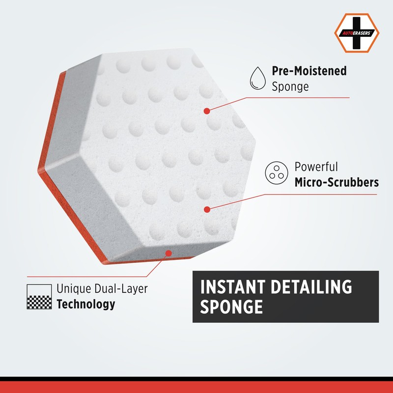 AutoERASERS™ Instant Detailing Car Bikes Wash Sponge, Non-Scratch Car Cleaning