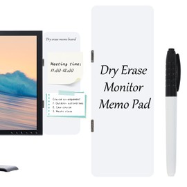 PIQOLA Monitor Memo Board, Magnetic Dry Erase Multifunction Whiteboard Monitor Side Panel, Desktop Memo Board with a Pen