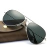 Boeing Tempered Glass Lens Pilot Top Gun Aviator Sunglasses Men's Sunglasses Black Smoke