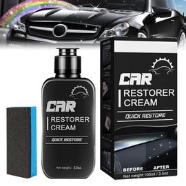 XoeLLe 100 ml Plastic Refresher, Plastic Care Car with Sponge, Car Rubber Care, Car Plastic Scratch Removal, Plastic Care Repair of the Inside, Exterior of Automobiles