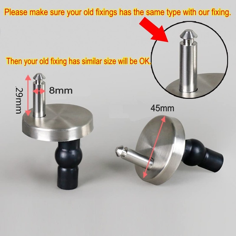 JZK 1 Pair Quick Release Fixings, Soft Close Toilet Seat