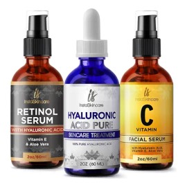 Pack De 3 Sueros De Vitamina C, Ácido Hialurónico Y Retinol