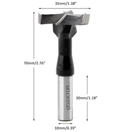TANOMATE 1-3/8" Drill Bits 3-Flute Hinge Boring Bits, Woodworking Drilling Tool Wood Cutter, Right Hand