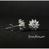 Silver Nap Stud Earrings for Women Round Titanium CZ Screw