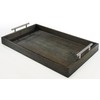 Kobolo Rectangular Bamboo Tray with Metal Handles (Grey)