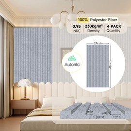 Large Bilayer Acoustic Panels,4 Pack Sound Absorbing Panels,48” x 24” x 0.72” Sound Proof Panels for Walls,Decorative Sound Panels,High-Density Acoustic Wall Panels,Silver Grey