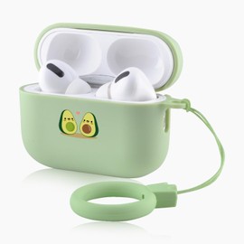 Cute Couple Avocado Pattern Case for Airpods Pro 2nd Gen,Kawaii Fruit Case for Airpods Pro 2 Soft TPU Protective Cover with Keychain for Boys Kids Teen(Green&Couple Avocado)