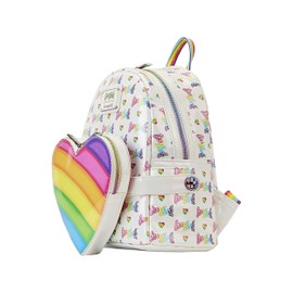 Loungefly Lisa Frank Rainbow Heart Double Strap Shoulder Bag with Waist Bag